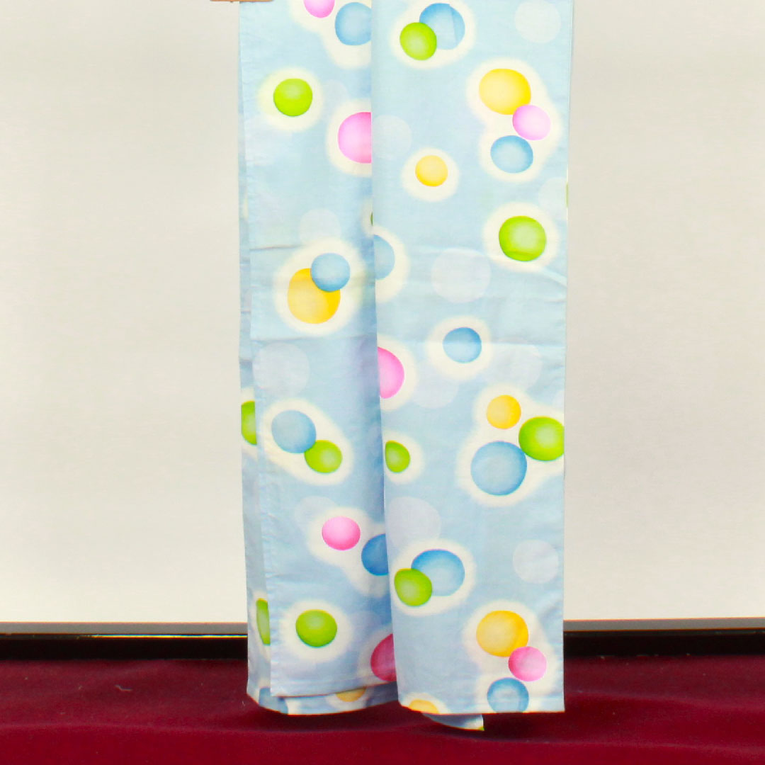 浴衣 白群色 水玉 木綿 Sランク 単衣 身丈161.5cm 裄丈64.5cm 水色系 1118001252424