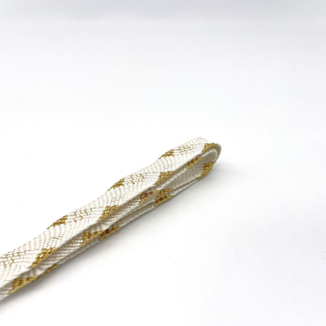 (新古品) 帯締め・帯揚げセット 正絹 Sランク 結婚式 披露宴 扇付き 長さ約152cm 幅約1.5cm 留袖用 白系 1141000042311