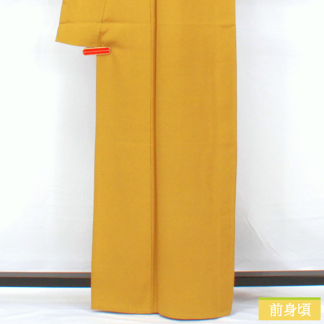Plain color, pure silk, length 164cm, sleeve length 64.5cm, ochre color, plain color, one crest, bellflower, single layer, A rank, yellow, 1114002083423