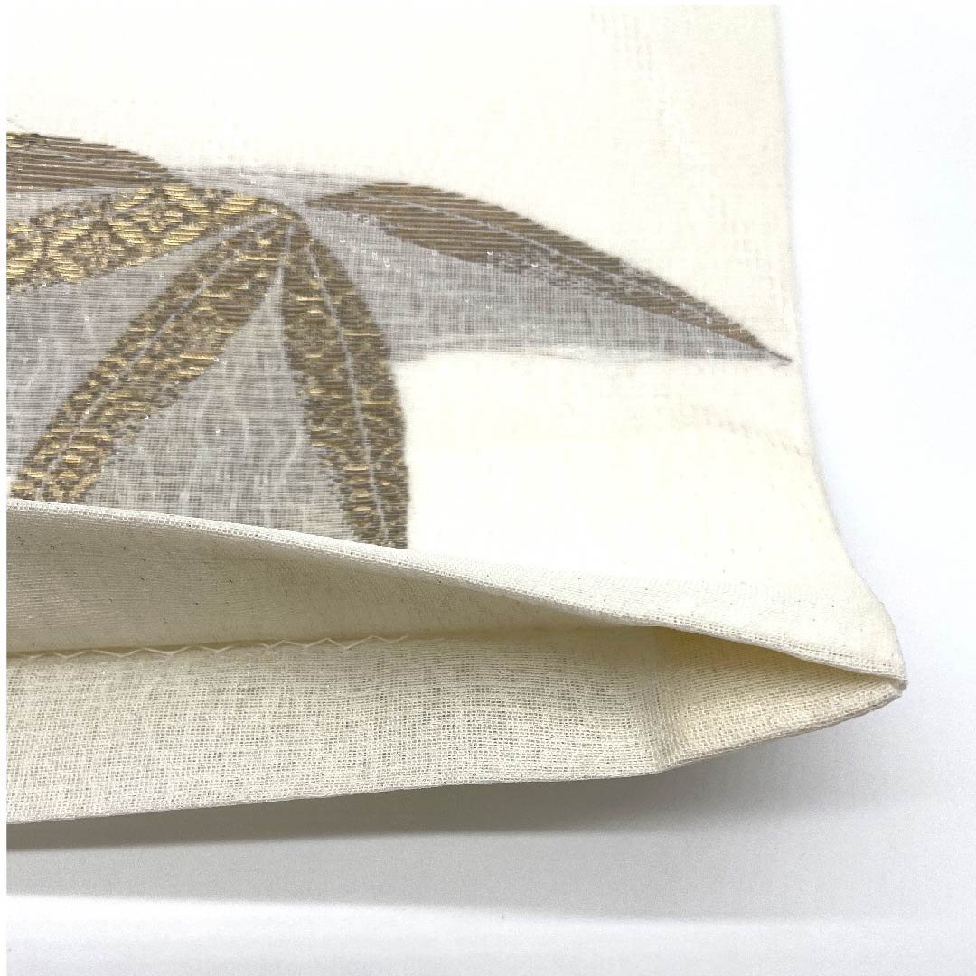 袋帯 真珠色(しんじゅいろ) 夏帯 笹 七宝 帯丈440cm 正絹 Aランク 六通 セミフォーマル 白系 1123007463311