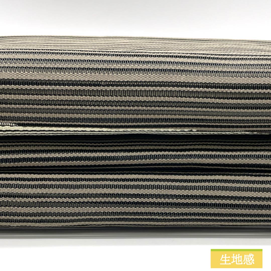 名古屋帯 絹鼠色(きぬねずいろ) 夏帯 かすみ すくい織 帯丈367cm 正絹 Sランク ポイント柄 カジュアル 茶系 1124008632314 松葉仕立て