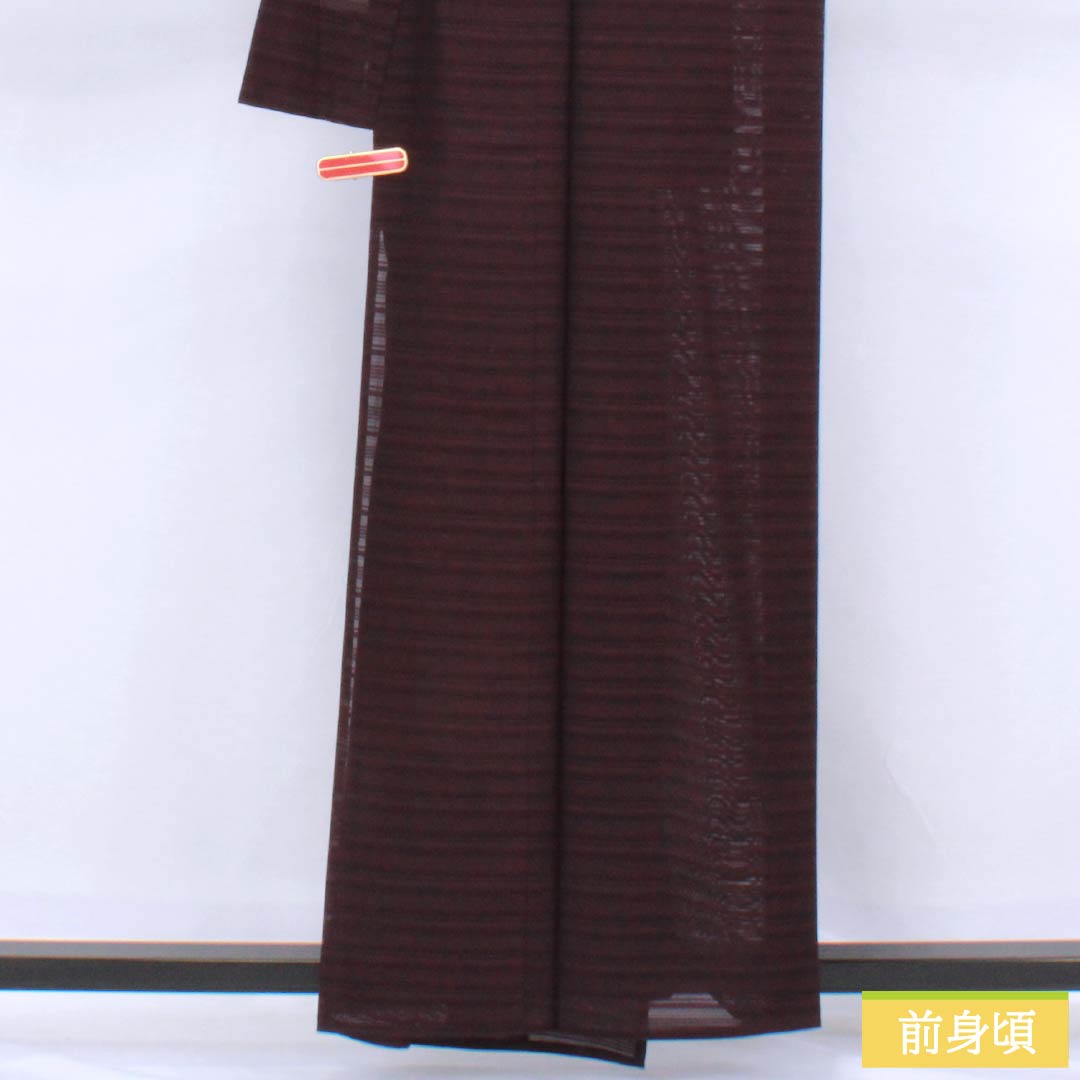 夏物 正絹 色無地 身丈159cm 裄丈64.5cm 二人静色(ふたりしずかいろ) 絽 Aランク 紫系 1132002733320