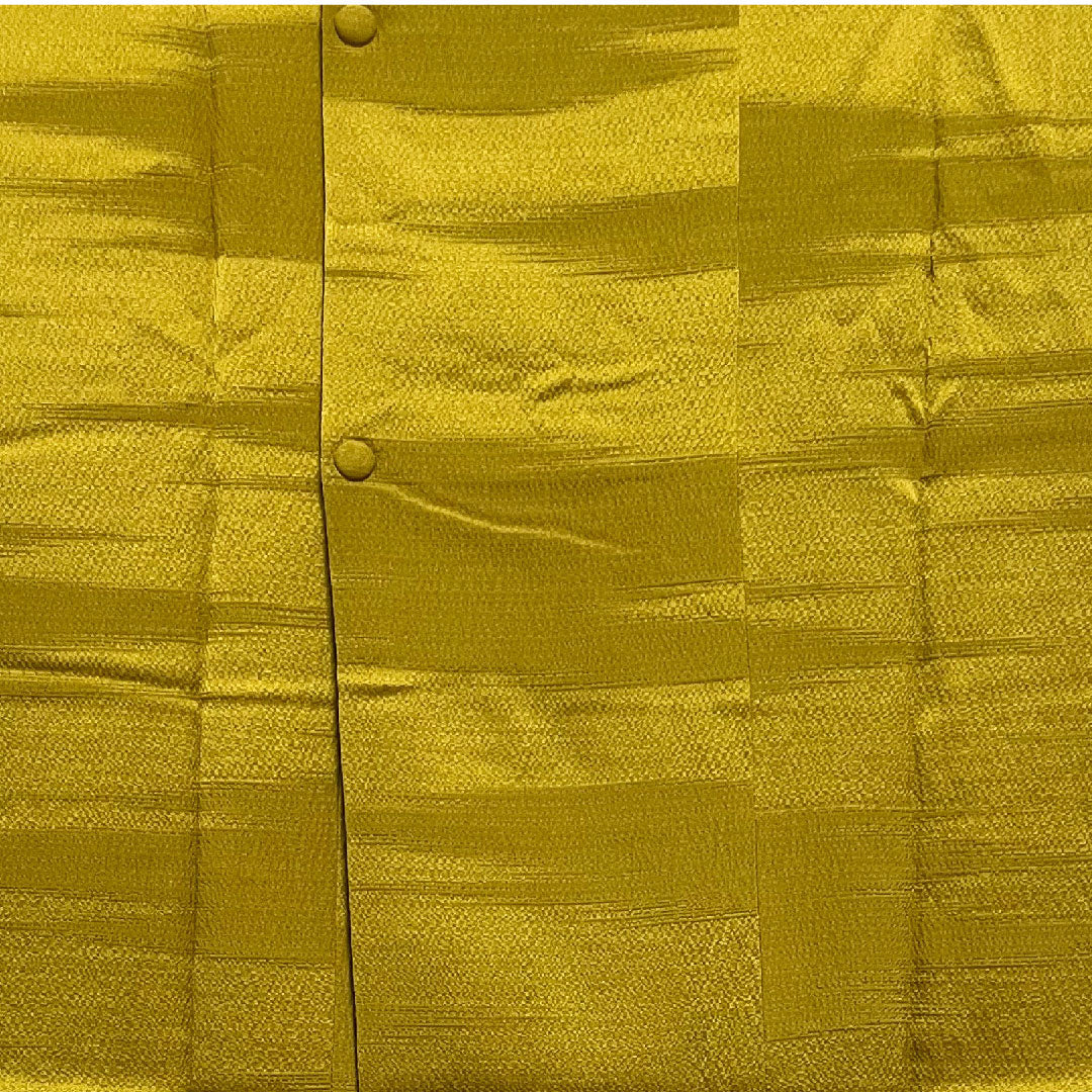 Michiyuki coat, length 99.5cm, sleeve length 68cm, warbler brown, reversible, haze pattern, pure silk, S rank, lined, yellow, 1117000232923