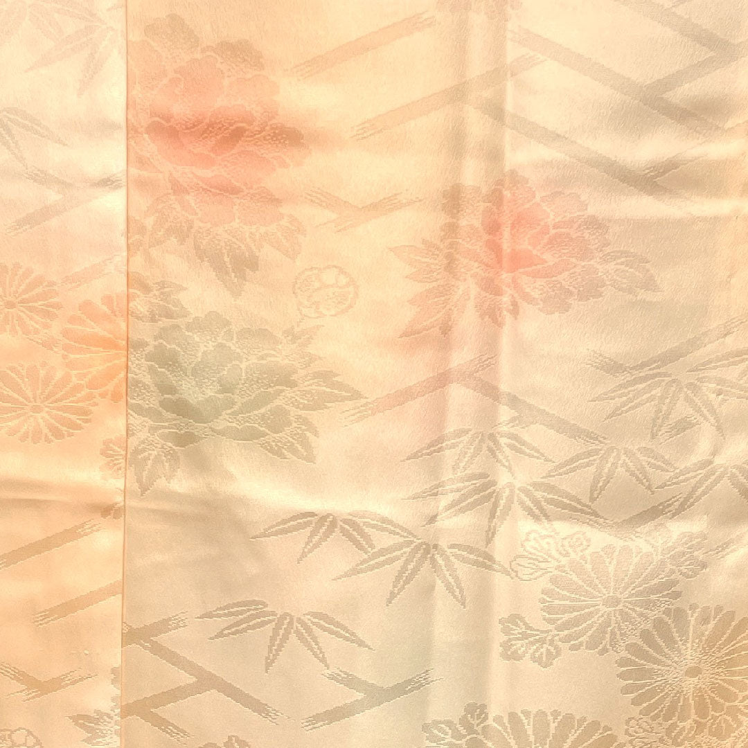 長襦袢 正絹 身丈134cm 裄丈65cm 袷 花模様 ボカシ染 Sランク ピンク系 1129000352413