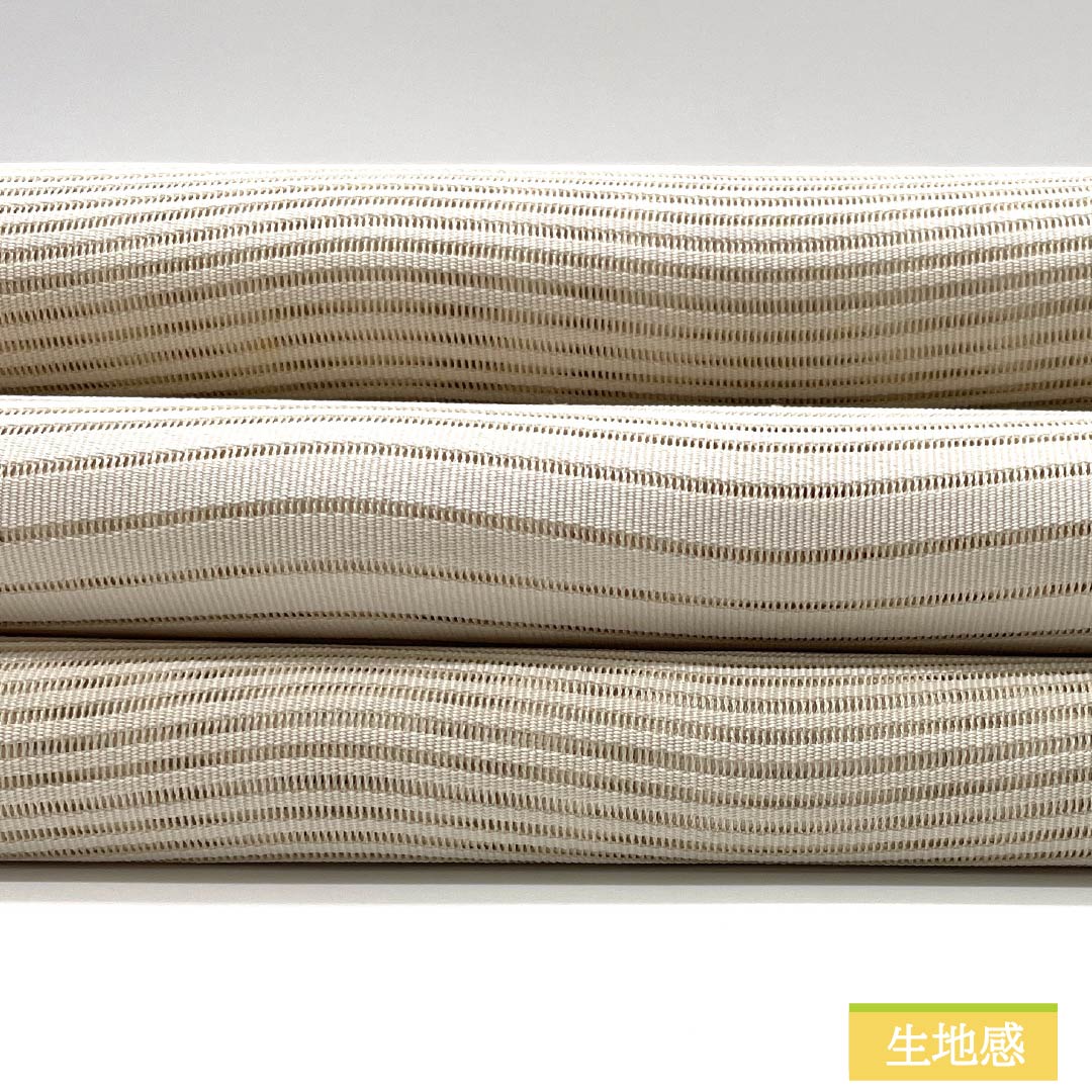 名古屋帯 生成り色(きなりいろ) 夏帯 波 帯丈366cm 正絹 Sランク ポイント柄 カジュアル クリーム系 1124008572315 松葉仕立て