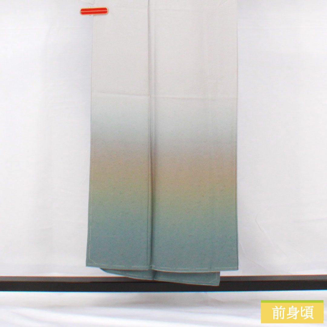 Plain color, pure silk, length 148cm, sleeve length 62.5cm, snow color, blurred pattern, basting thread included, pearl tone finish, lined, A rank, gray 1114001693122