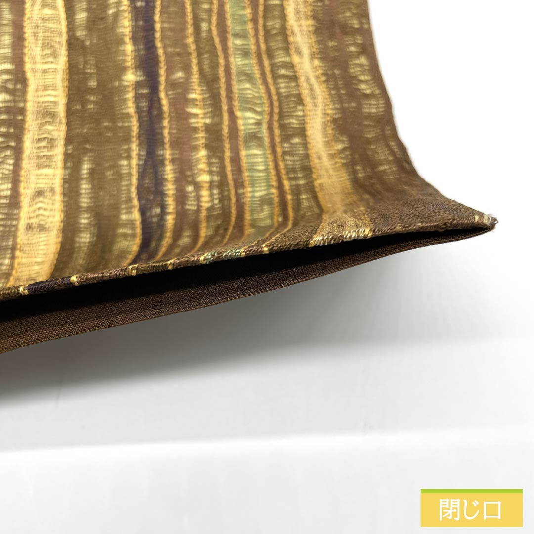 袋帯 正絹 櫛織 縞模様 宮階織物 西陣 帯丈440cm Sランク 全通 カジュアル グラデーション系 1123013042399