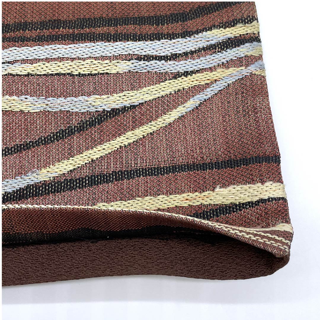 袋帯 焦色(こがれいろ) 組紐柄 帯丈441cm 正絹 Sランク 六通 カジュアル 茶系 1123009312314