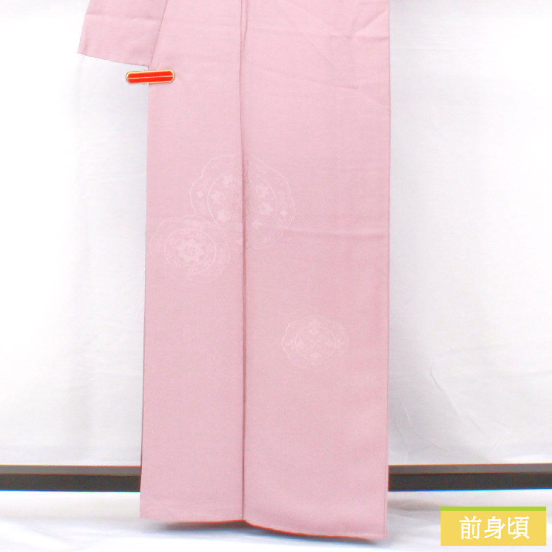 Plain color, pure silk, length 163cm, sleeve length 67cm, red obi, plain tsukesage, copper mirror, basting thread included, lined, S rank, purple 1114001832420