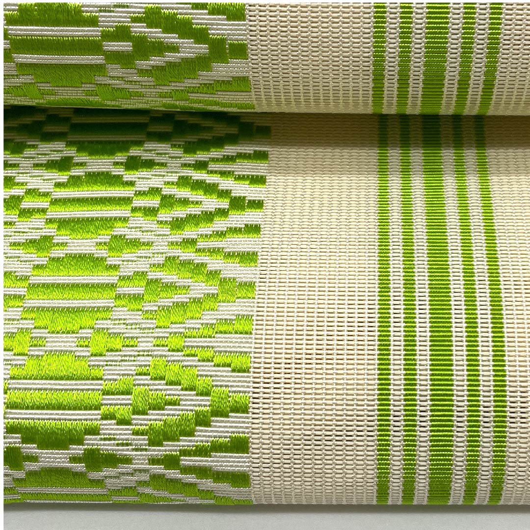 Nagoya obi, off-white, summer obi, gauze, Kenjo pattern, gauze pattern, obi length 356cm, pure silk, S rank, full length, casual, cream color, 1124004452315, Matsuba style