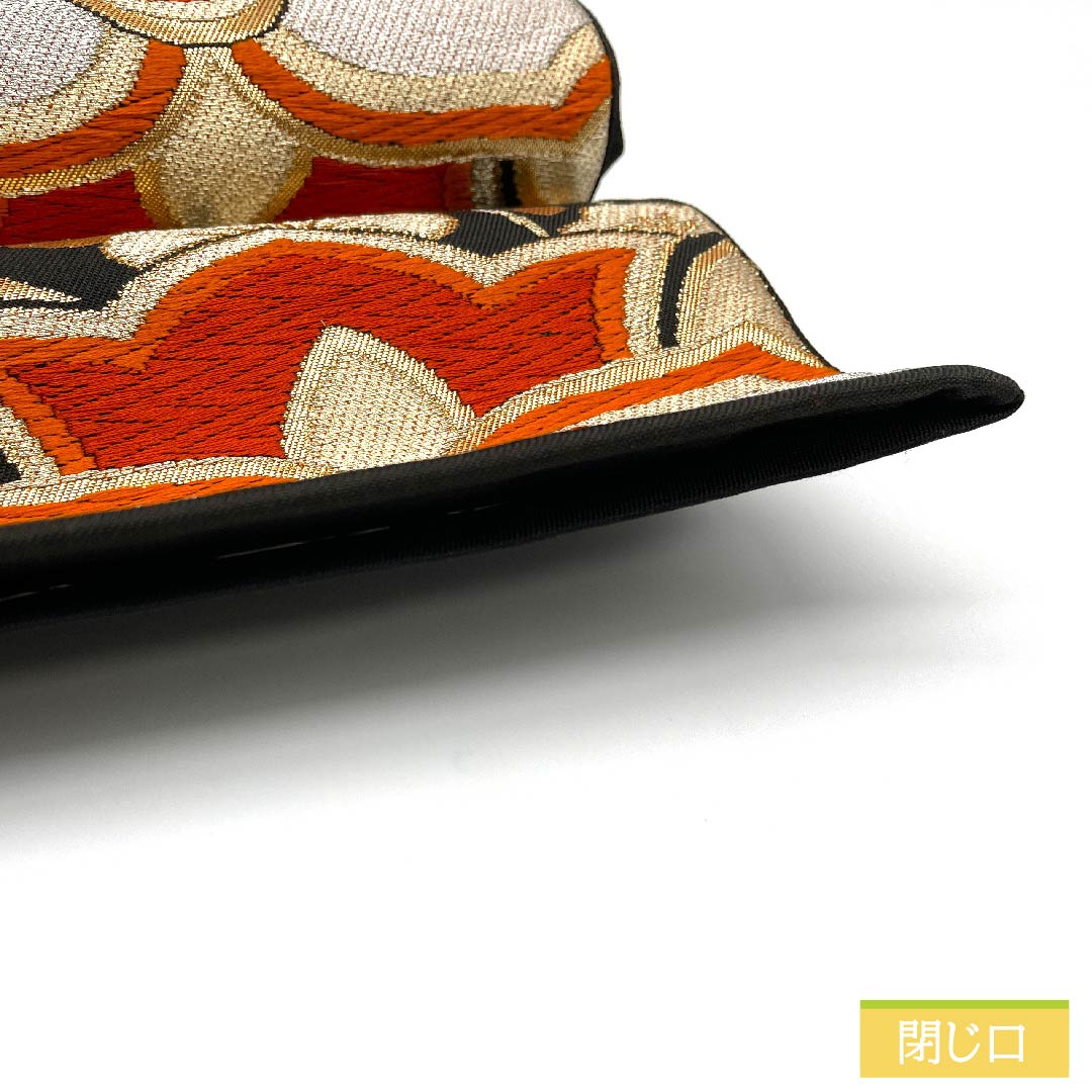 袋帯 正絹 黒色(くろいろ) 華文 桜 梅 紅葉 帯丈416cm Sランク 六通 フォーマル 黒系 1123011752310