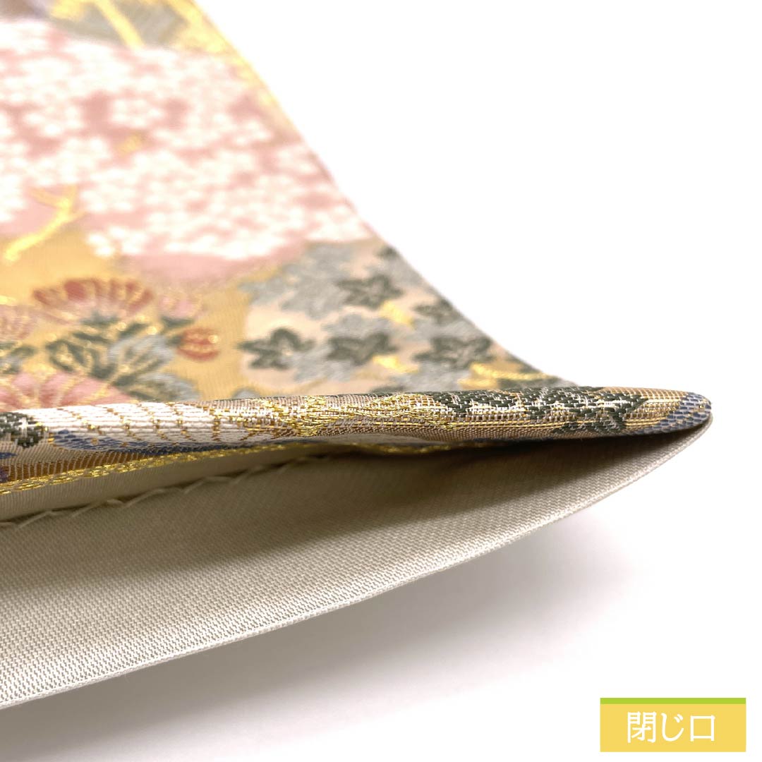 袋帯 正絹 金色(きんいろ) 鶴 鳳凰 鴛鴦 風景 帯丈432cm Sランク 六通 フォーマル 金系 1123012062321