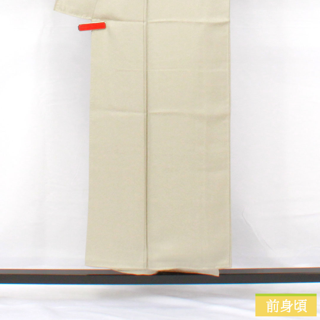 色無地 正絹 身丈150.5cm 裄丈61.5cm 雲井鼠色(くもいねずいろ)綸子 一つ紋 中陰片喰 袷 Sランク グレー系 1114001982122