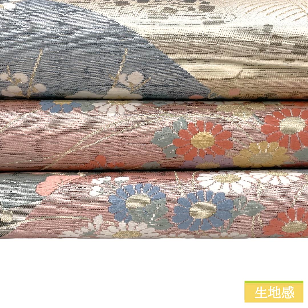 袋帯 正絹 Aランク 留袖用 扇面 草木 扇面 帯丈424cm 六通 フォーマル マルチカラー 1123018493328