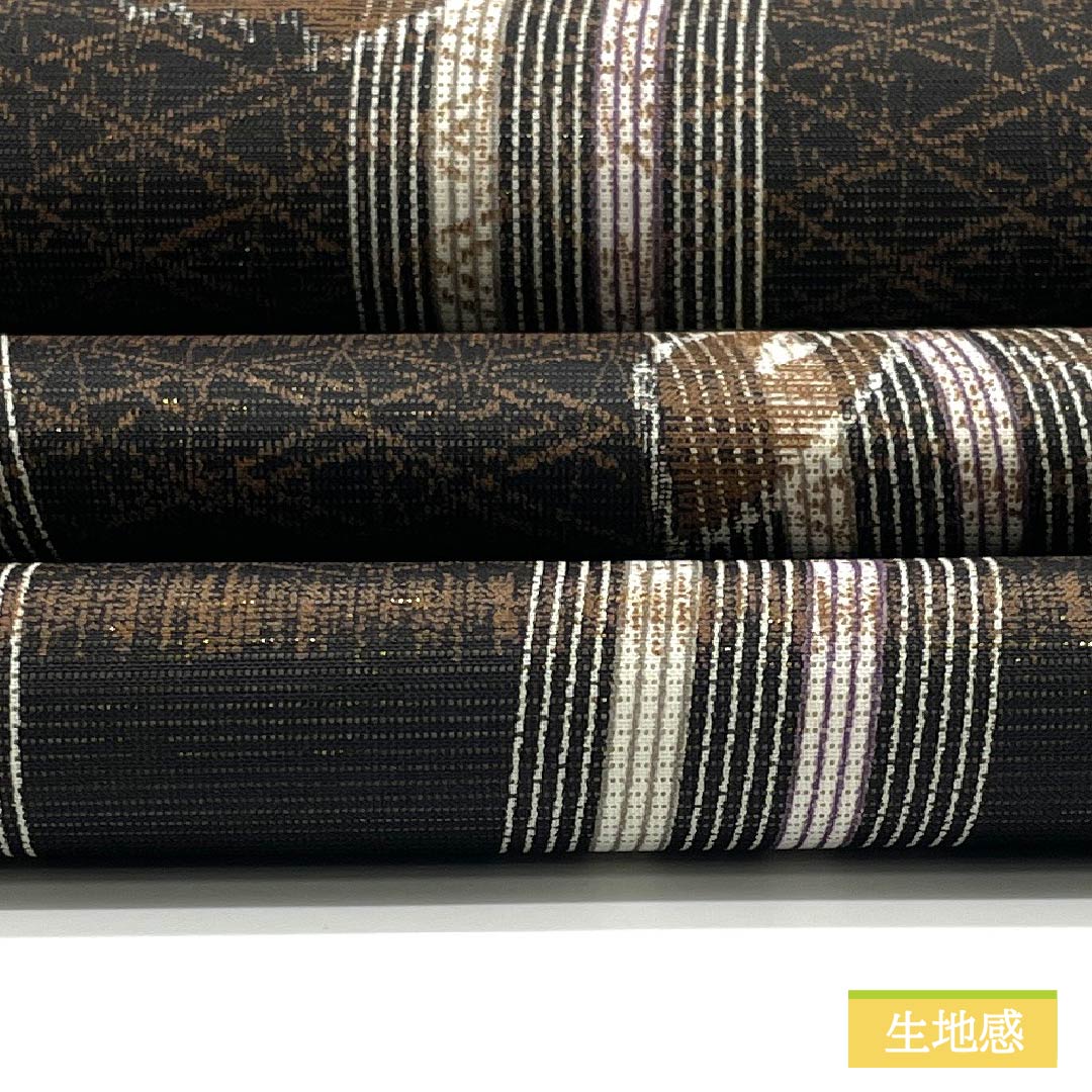 名古屋帯 正絹 リバーシブル 格子 桜 夏帯 帯丈370cm Sランク 全通 セミフォーマル 黒系 1124006802310 開き仕立て