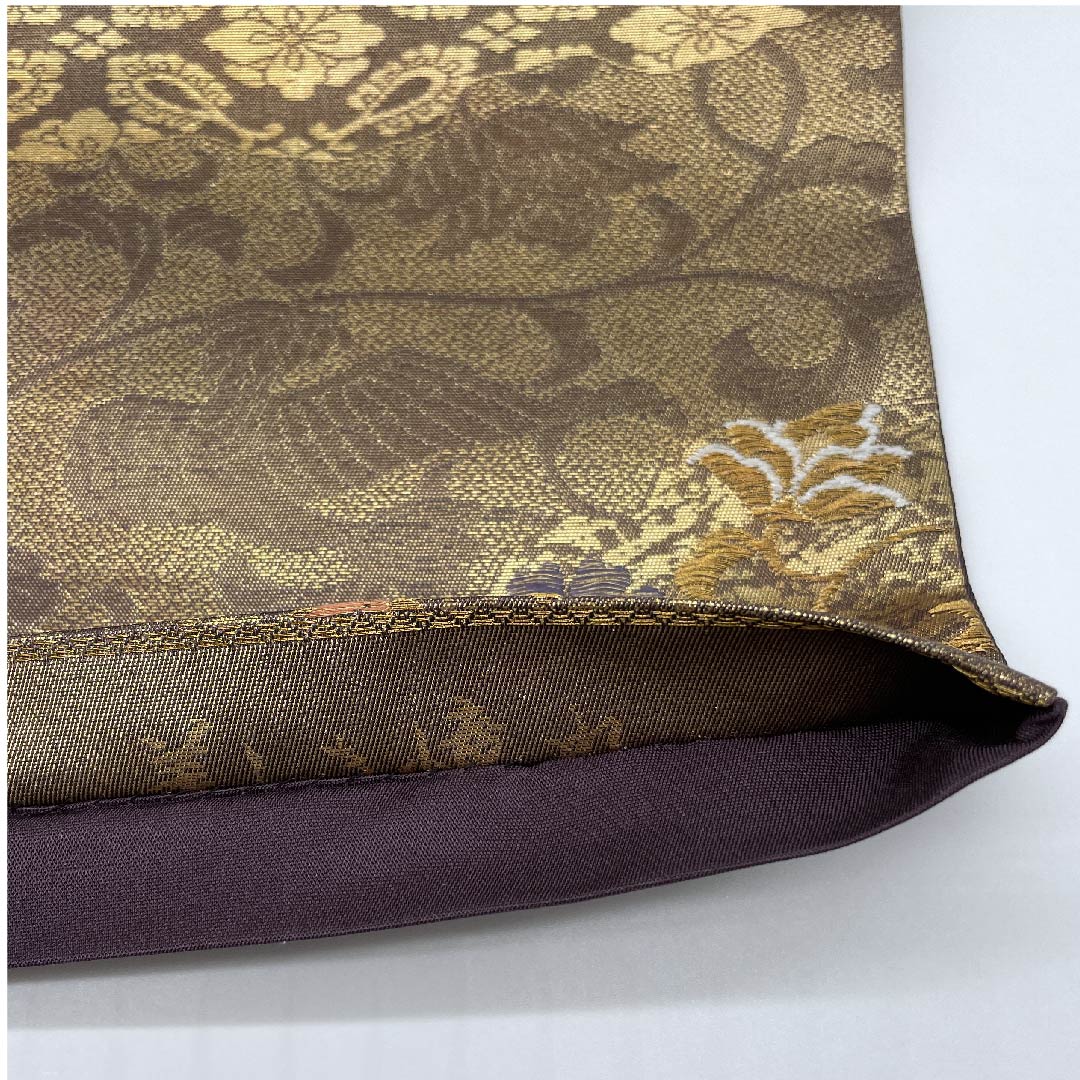 袋帯 金色 宝相華 花唐草 鳳凰 帯丈428cm 正絹 Aランク 六通 フォーマル ベージュ系 1123007593325