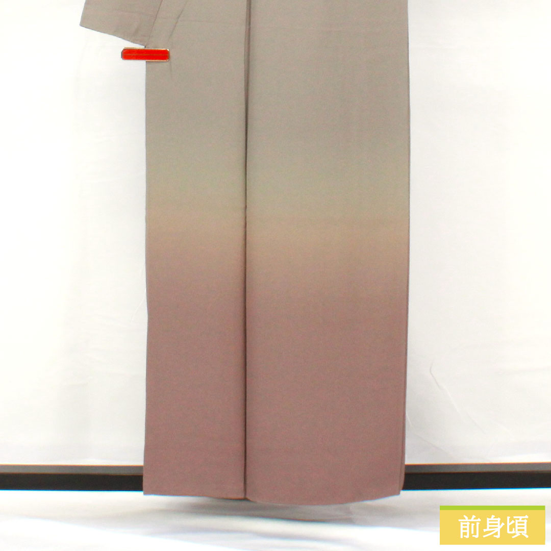 色無地 正絹 身丈156cm 裄丈63cm 錫色(すずいろ) 素無地 ボカシ模様 袷 Sランク グレー系 1114001632322