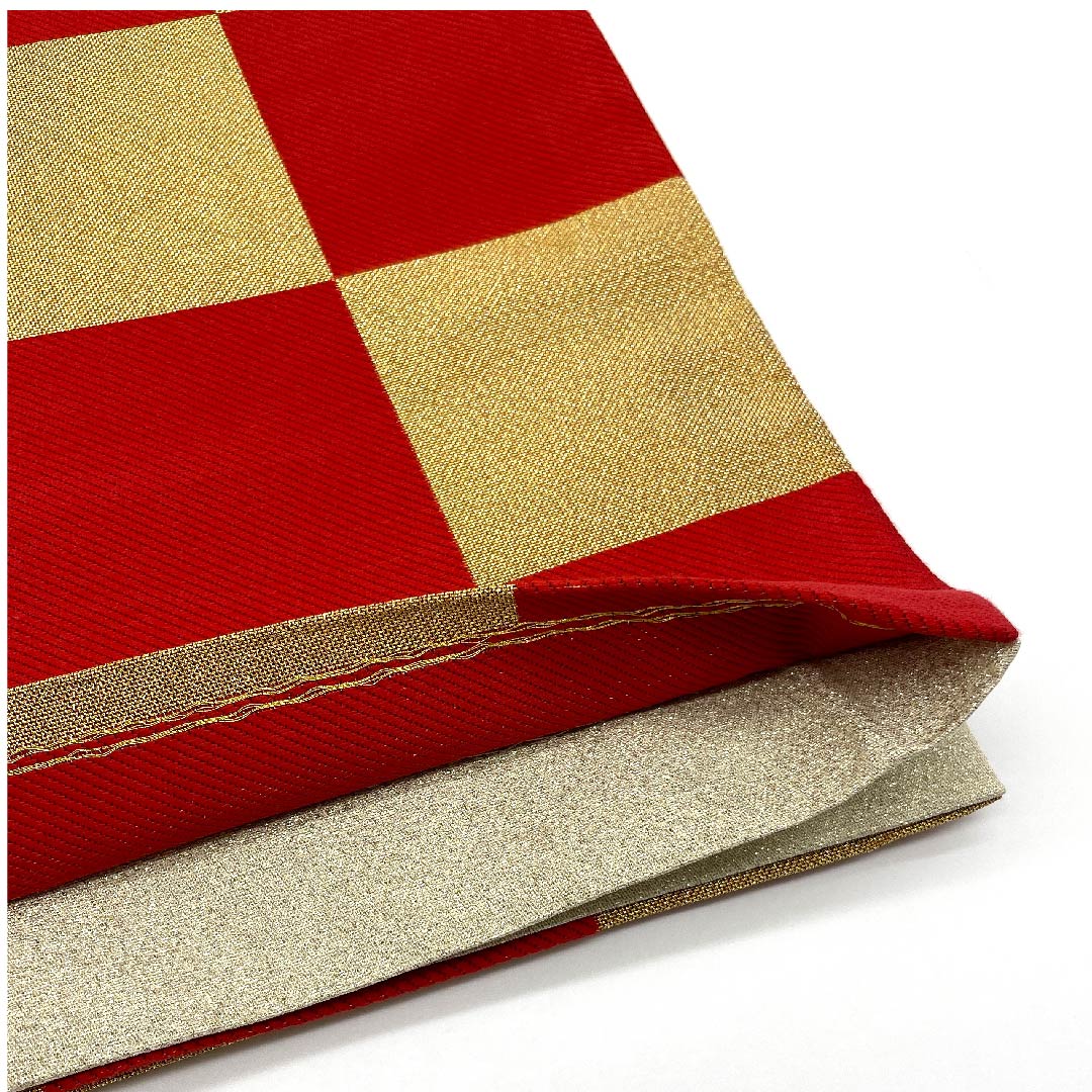 袋帯 金色 振袖用 市松 帯丈436cm 正絹 Sランク 六通 フォーマル 金系 1123006242321