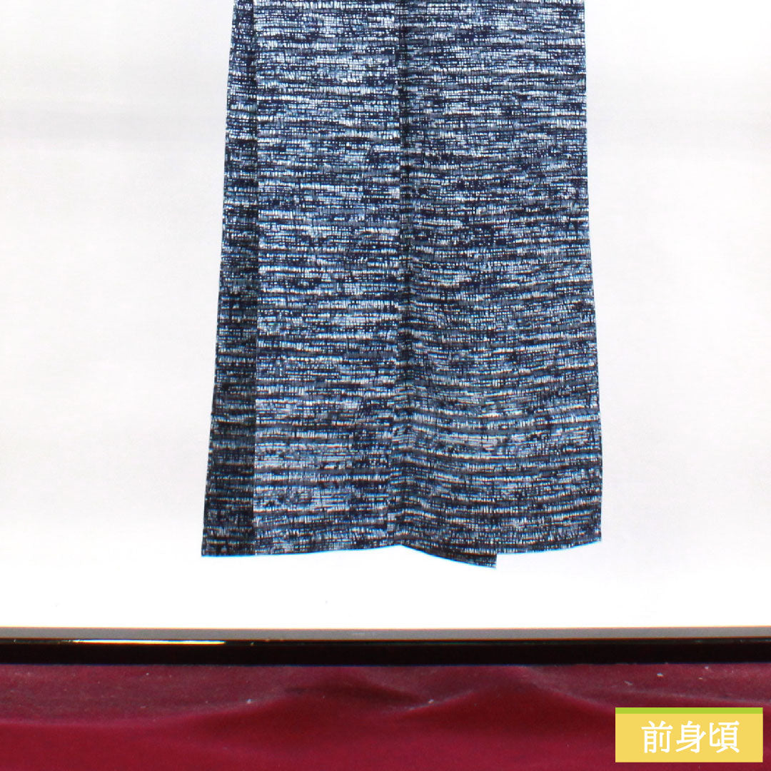 浴衣 木綿 身丈143.5cm 裄丈63.5cm Sランク 単衣 紺系 濃紺色(のうこんいろ) 男物 幾何学模様 1118004882418