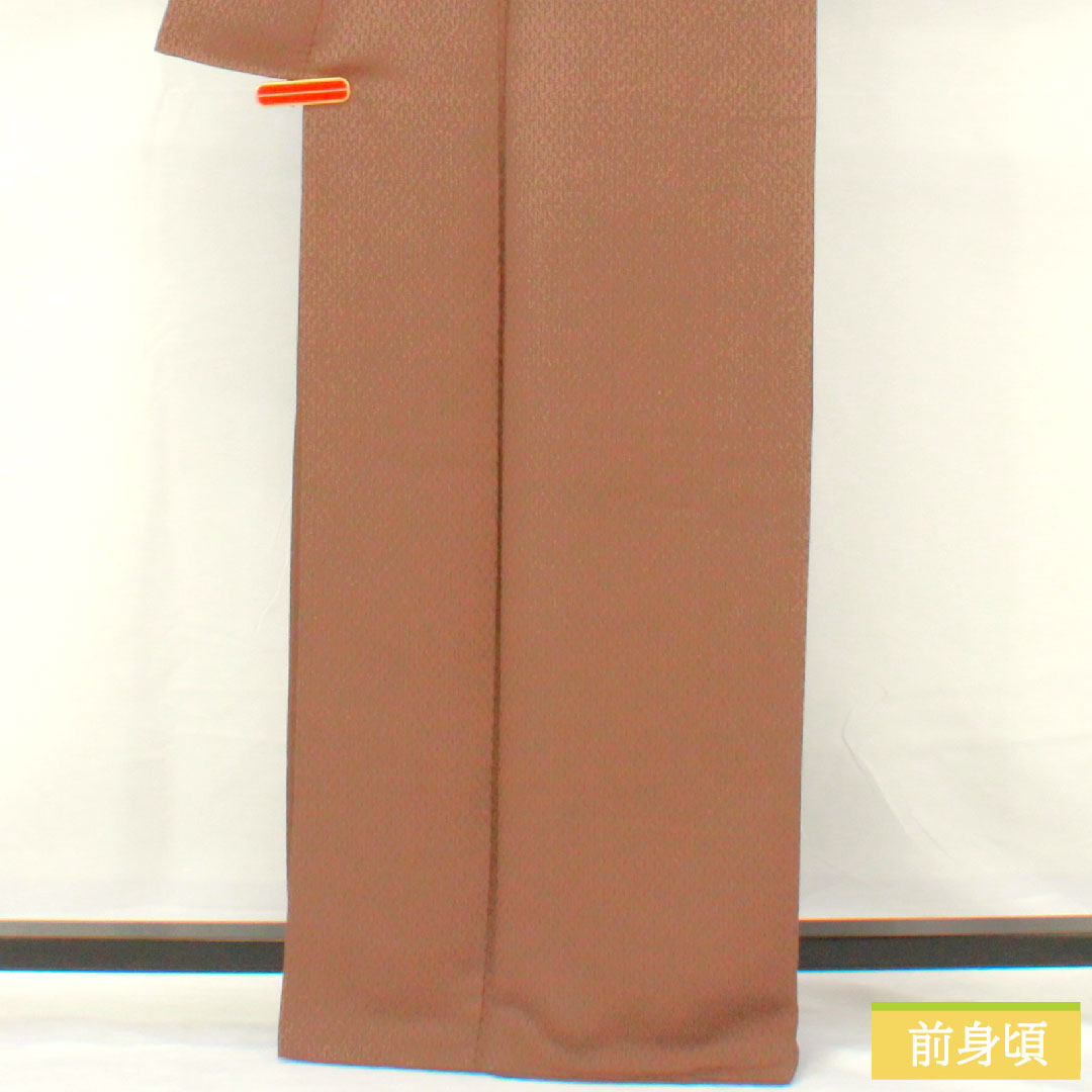 小紋 正絹 身丈167cm 裄丈65.5cm 袷 鼯鼠色(むささびいろ) 幾何学模様 Aランク 茶系 1115004733514