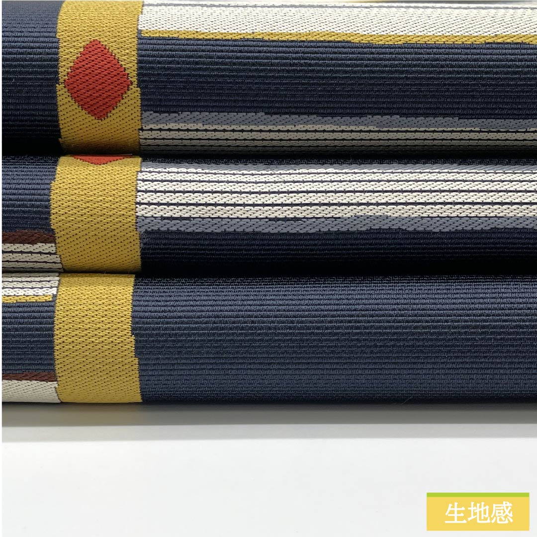 袋帯 正絹 紺滅色(こんけしいろ) 彩楽 幾何学模様 ダイヤ 帯丈442cm Sランク 六通 セミフォーマル 紺系 1123012172318