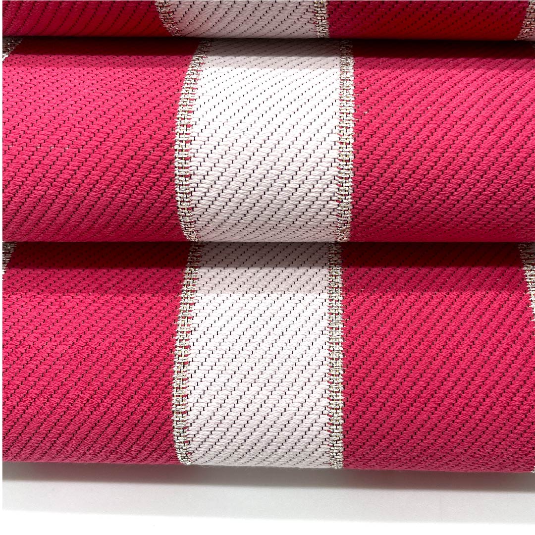 袋帯 苺色(いちごいろ) 振袖用 縞 帯丈436cm 正絹 Aランク 六通 フォーマル ピンク系 1123006543313