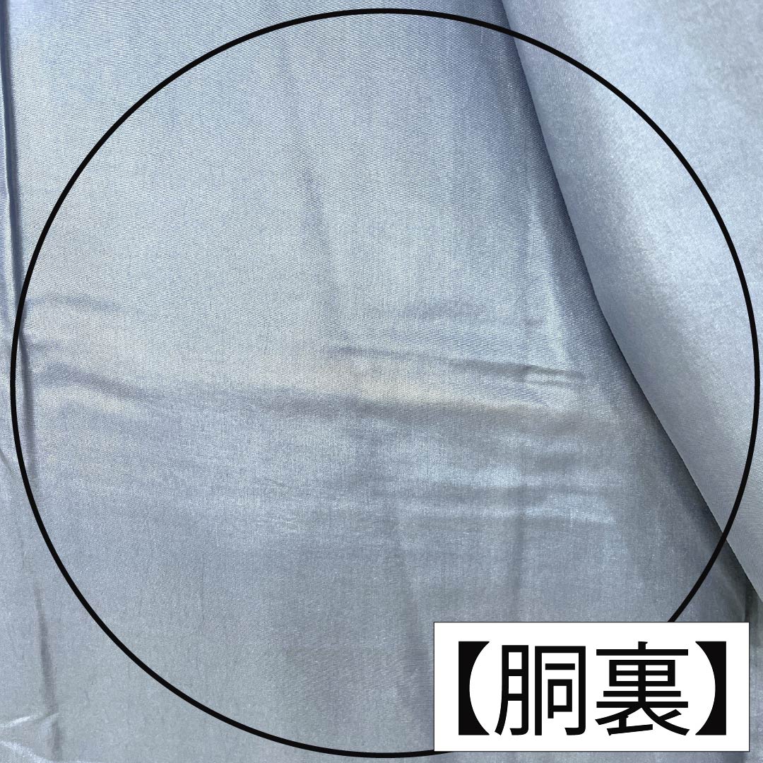 男物 正絹 Aランク 身丈150cm 裄丈73cm 大島紬 100亀甲 しつけ糸付き 袷 紺系 1119002033518