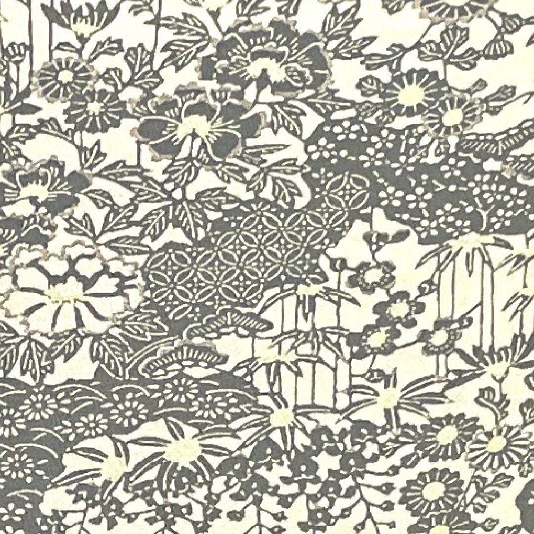 小紋 身丈164cm 裄丈64.5cm 袷 練色 型染 吉祥文様 正絹 Aランク クリーム系 1115002433415