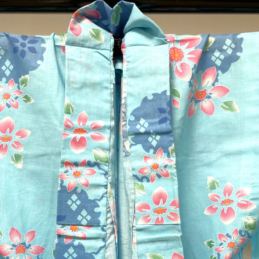 Yukata Light Blue Snowflake Abstract Pattern Cotton S Rank Single Layer Length 162.5cm Sleeve Length 65cm Light Blue 1118002652424