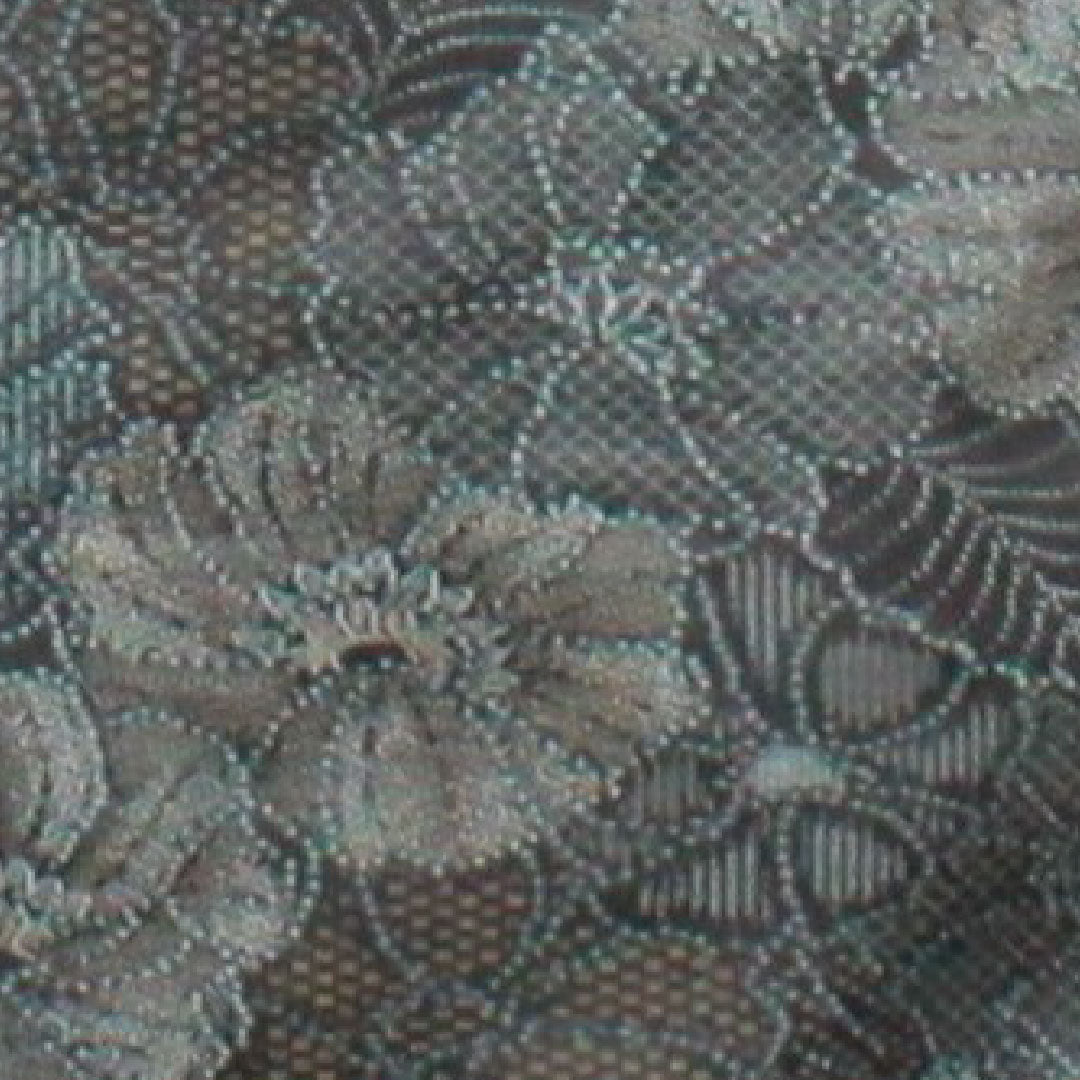 紬 正絹 身丈157.5cm 裄丈63cm お召 花模様 Aランク 袷 黒系 1116001703310