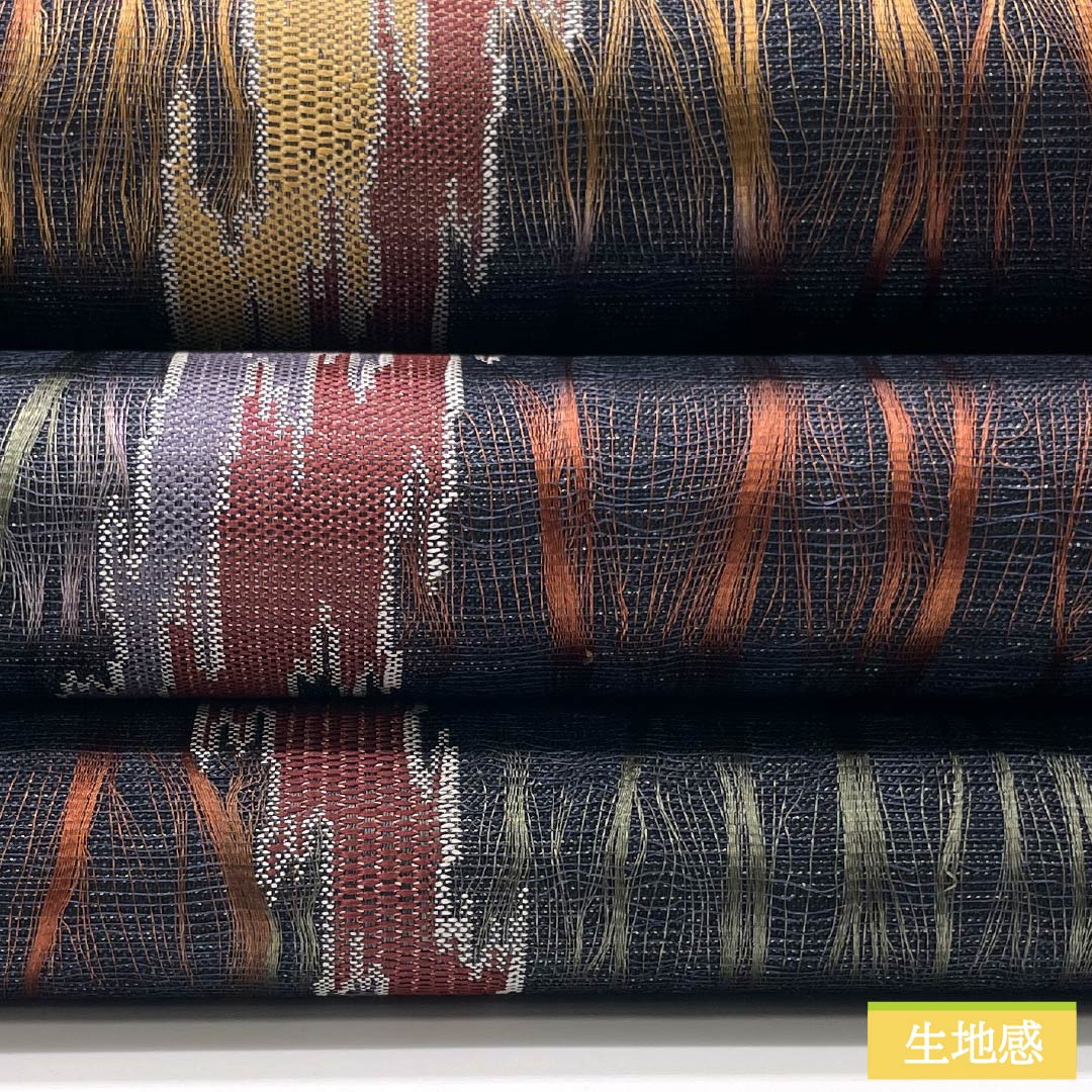 袋帯 正絹 燻色(ふすべいろ) 櫛織 変わり立涌 帯丈432cm Sランク 六通 カジュアル 紺系 1123012872318