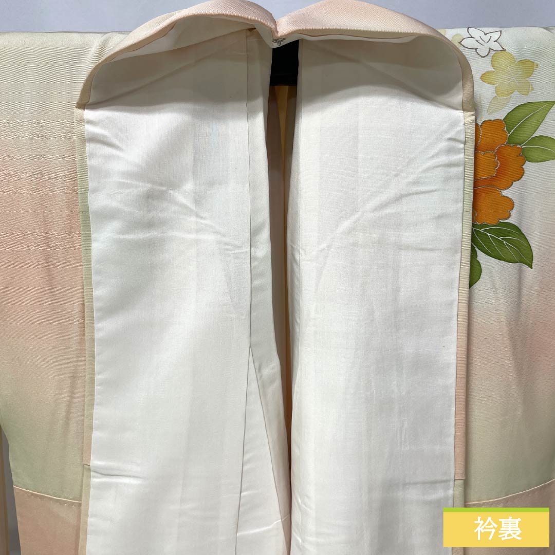 Visiting Kimono, Pure Silk, Rank B, Lined, Length 156.5cm, Sleeve Length 64cm, Kyoto Yuzen, Auspicious Pattern, Gradient, Product Number 1112006544399