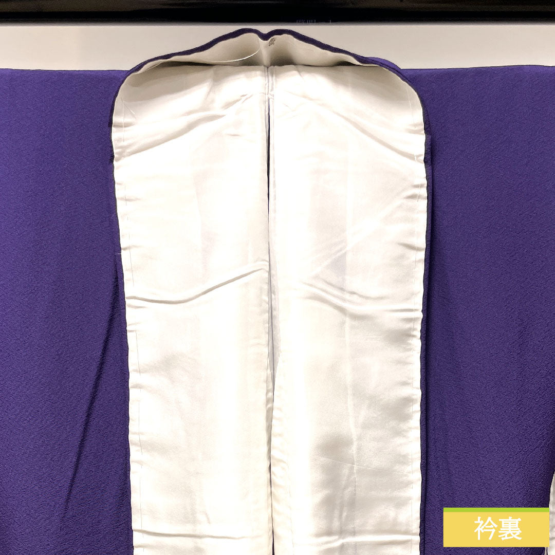 Homongi, pure silk, lined, length 155.5cm, sleeve length 65.5cm, purple, embroidery, basting thread included, unused, S rank, purple, 1112003462320