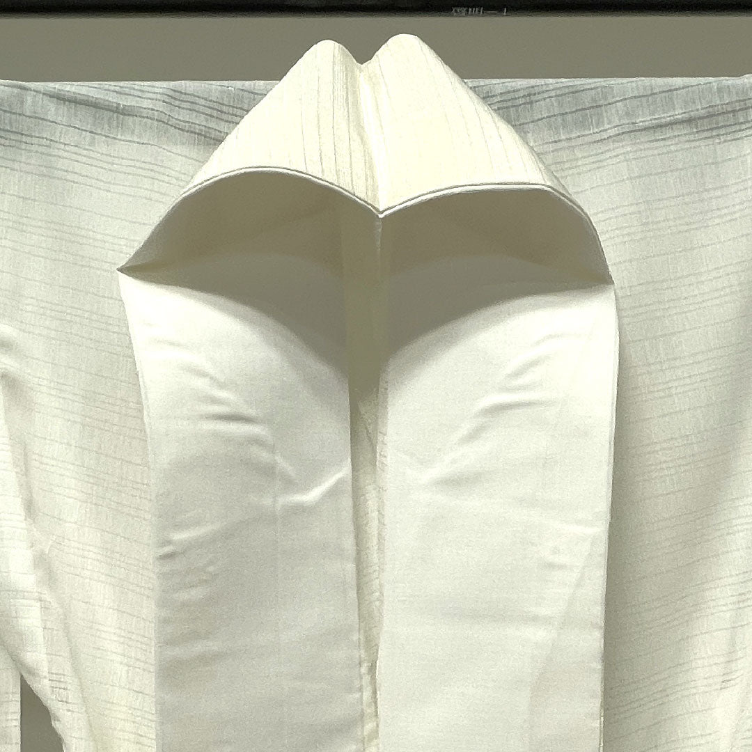 長襦袢 ポリエステル 身丈139cm 裄丈66cm 夏物 洗える着物 絽 Sランク 白系 1129000442511