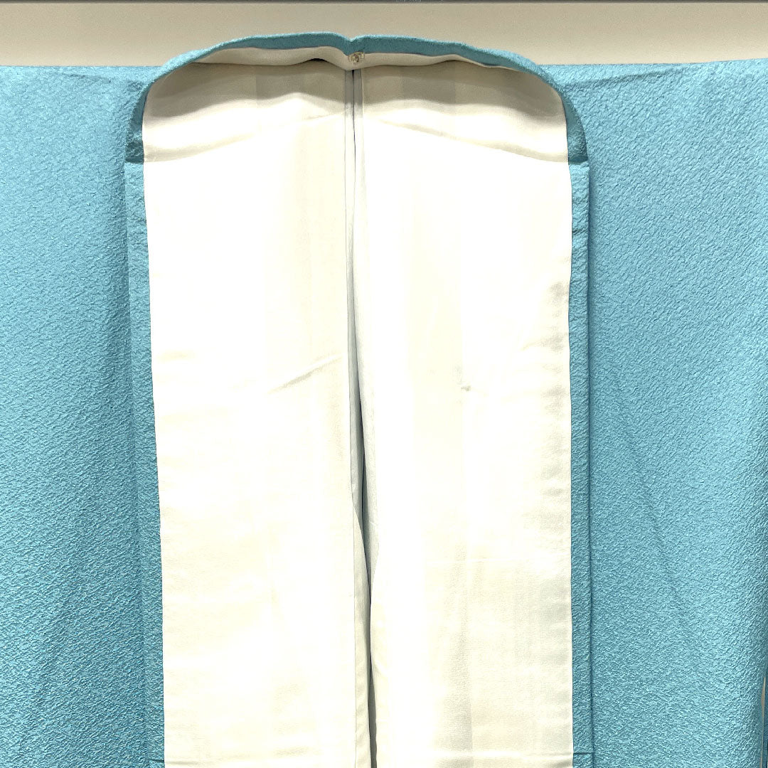 色無地 正絹 浅縹色 しつけ糸付き 未使用品 中陰片喰 身丈165.5cm 裄丈65cm 袷 Sランク 水色系 1114001012524