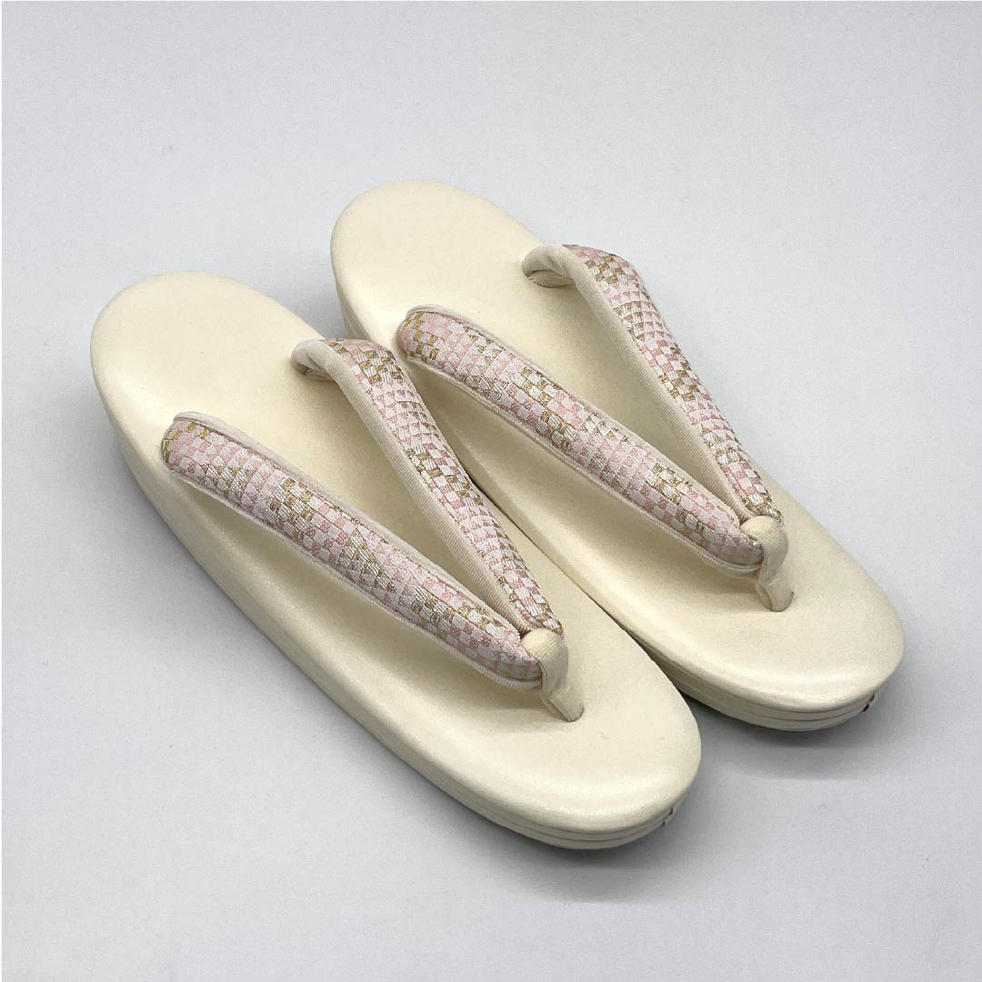 (新古品)草履バッグセット フォーマル Aランク 鱗 帯地 Lサイズ クリーム系 1133000413415