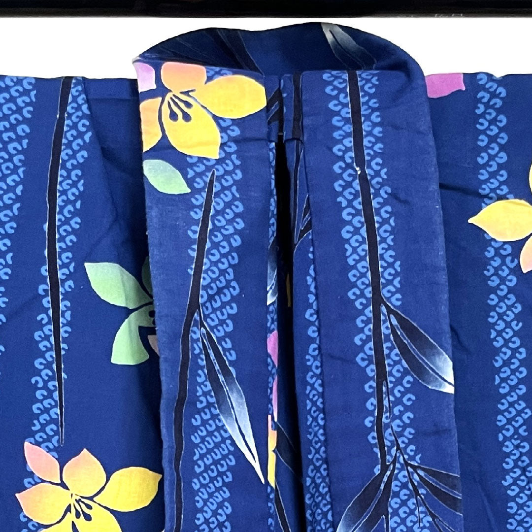 浴衣 濃桔梗色 すみれ 木綿 Sランク 単衣 身丈152cm 裄丈66.5cm 青系 1118001022217