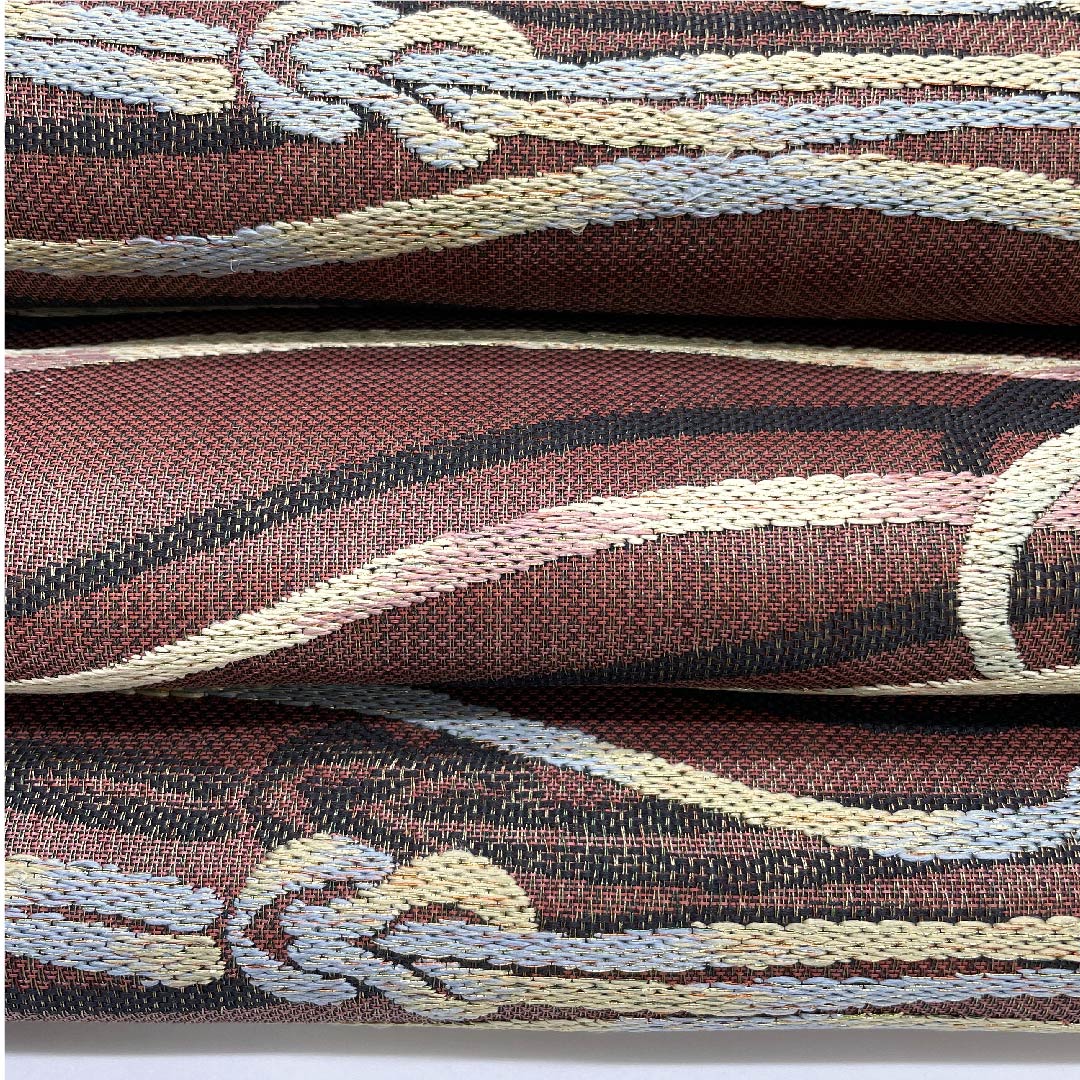 袋帯 焦色(こがれいろ) 組紐柄 帯丈441cm 正絹 Sランク 六通 カジュアル 茶系 1123009312314