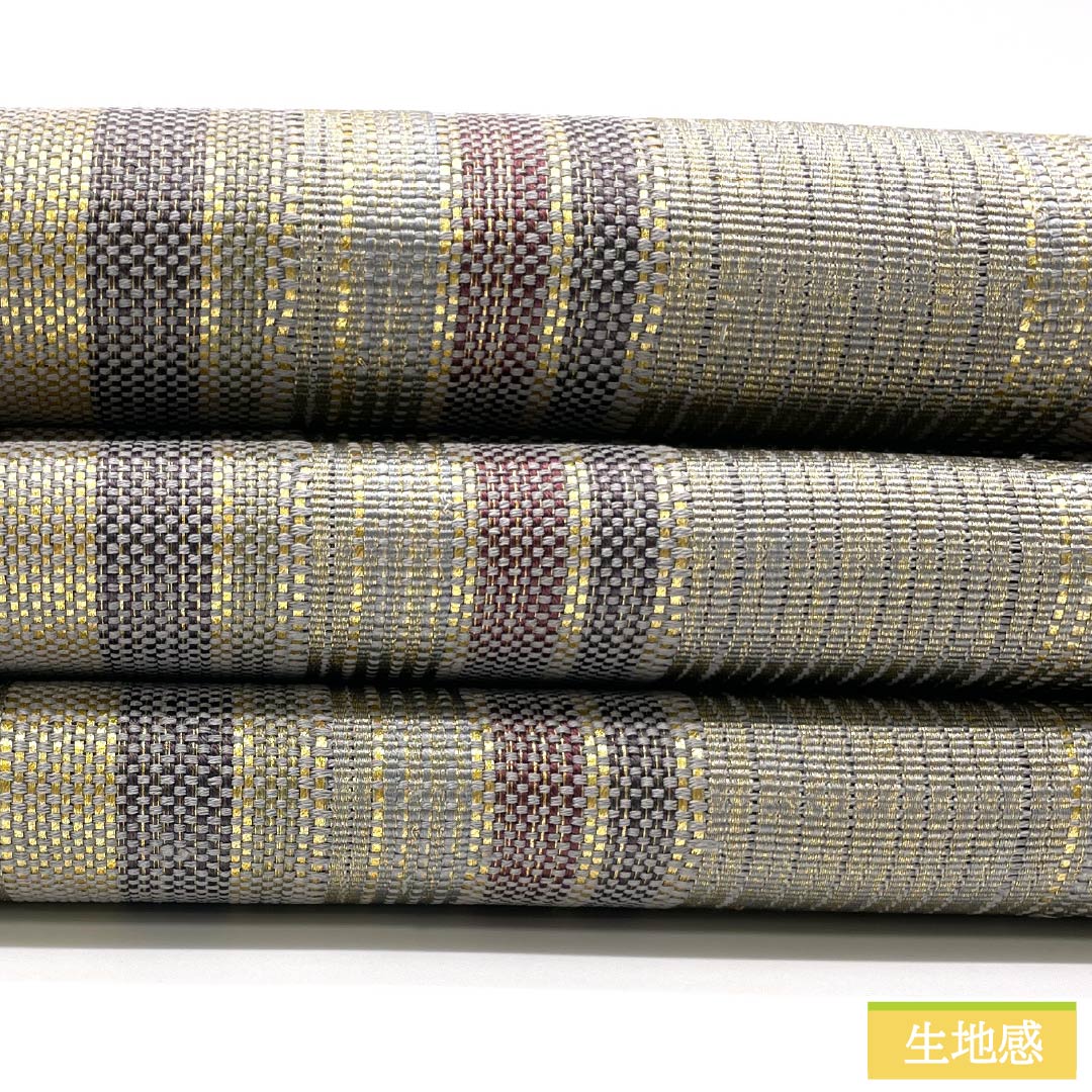 袋帯 正絹 空色鼠色(そらいろねずいろ) 組織り 波模様 帯丈440cm Aランク ポイント柄 セミフォーマル 水色系 1123014873324