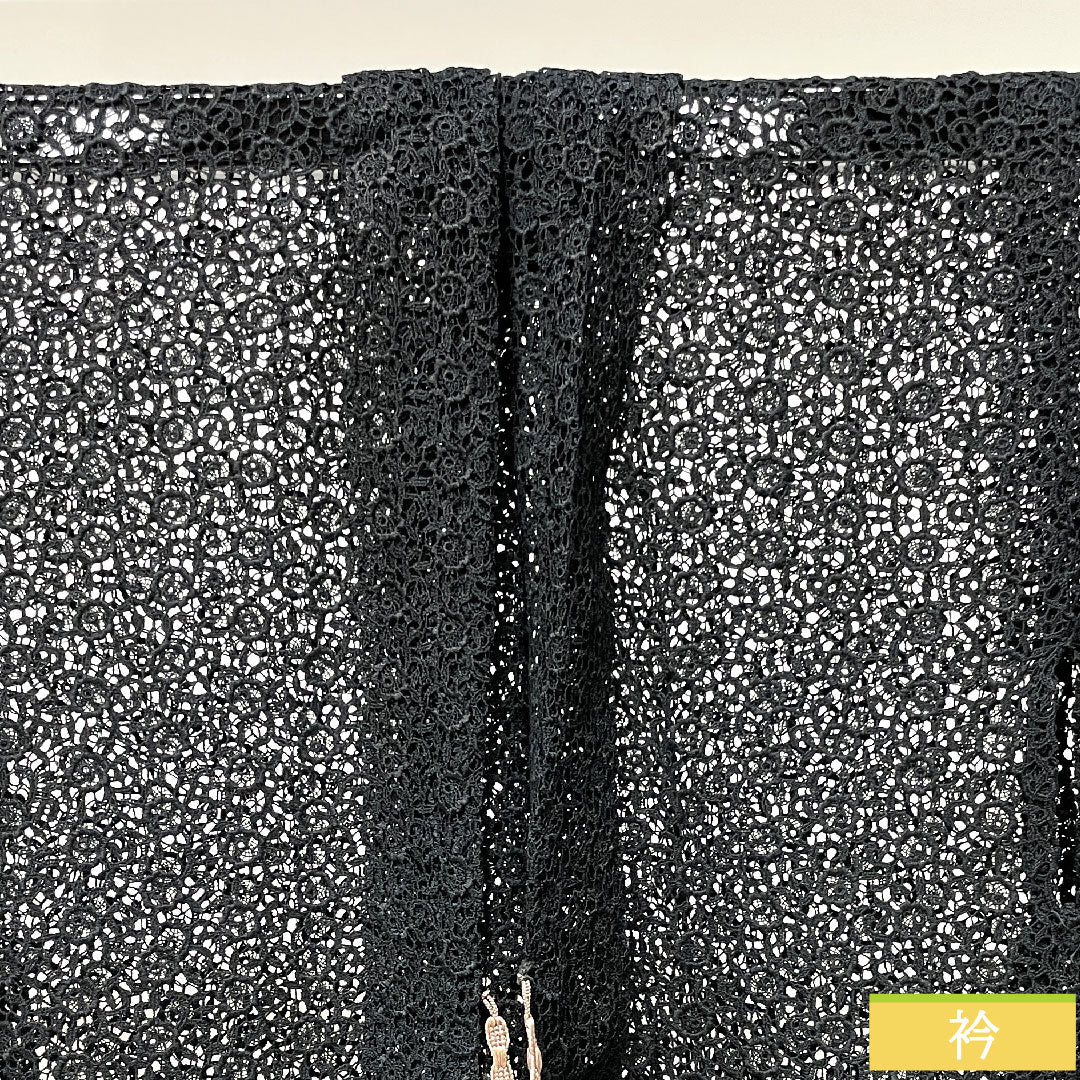 Haori (cotton kimono) Length 74cm Sleeve length 62cm Lace Abstract pattern S rank Single layer Black 1117000752910