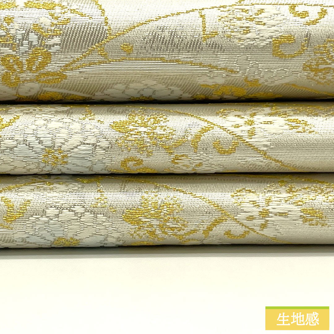 Fukuro Obi (Sash), Pure Silk, S-Rank, Nishijin-ori, Toyama Maki-e Design, Length 444cm, Six-Pass, Formal, Silver, Item Number 1123016982322