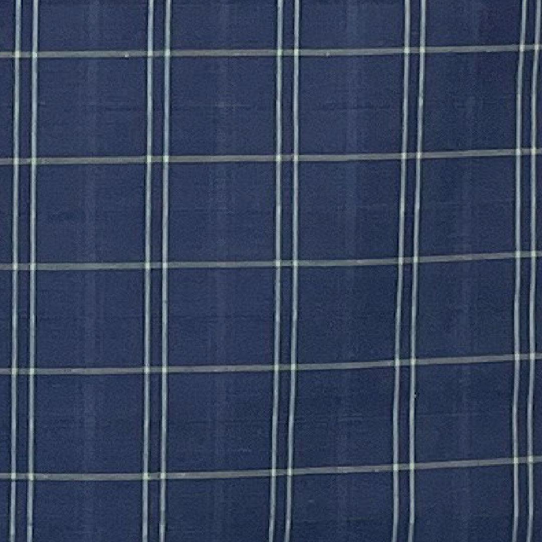 紬 身丈155cm 裄丈63.5cm 格子 正絹 Sランク 袷 紺系 1116001492318