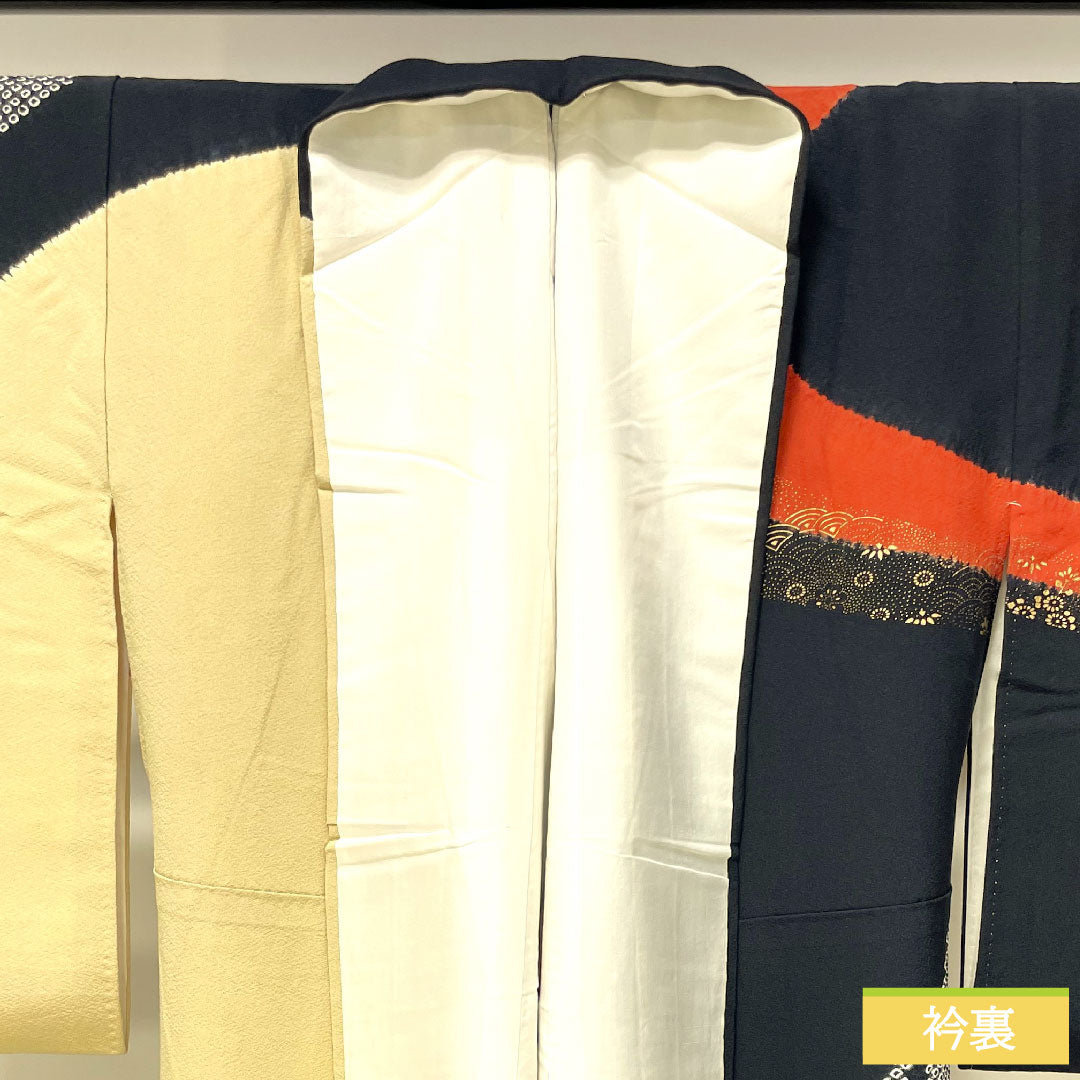 訪問着 正絹 袷 身丈153cm 裄丈62.5cm 部分絞り 吉祥文様 Aランク グラデーション系 1112003653299