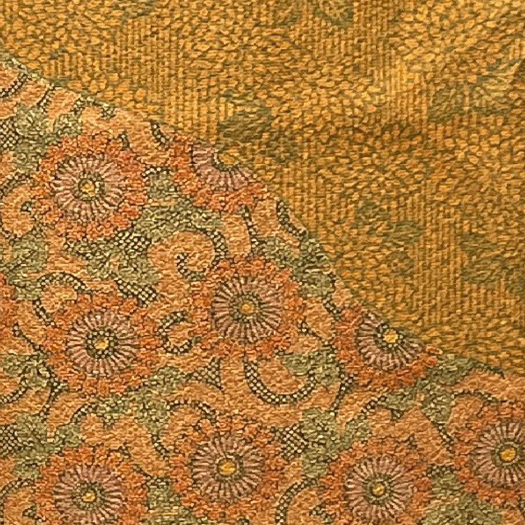 小紋 身丈164.5cm 裄丈65.5cm 袷 人間国宝 中村勇二郎 江戸小紋 草花模様 正絹 Sランク グラデ 1115002882499