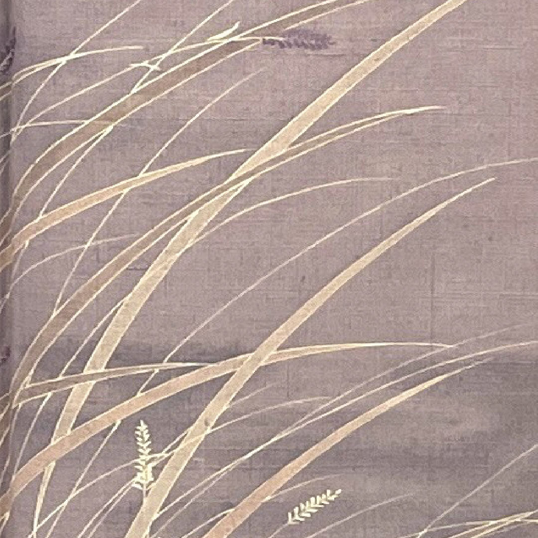 訪問着 袷 身丈161cm 裄丈66cm 芒模様 紬地 正絹 Sランク 紫系 1112000762420