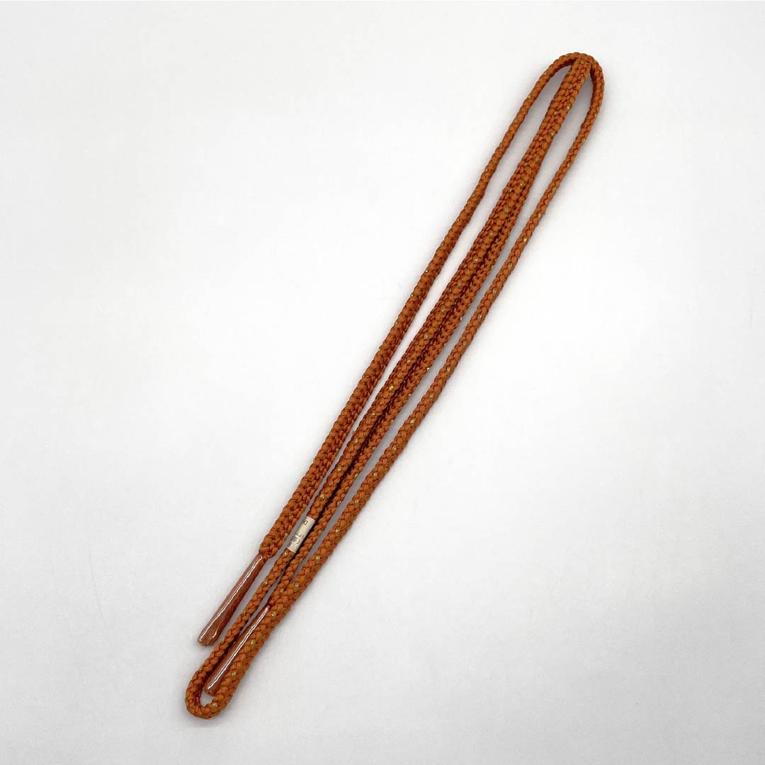 (新古品) 帯締め・帯揚げセット 正絹 Sランク 人参色(にんじんいろ) 忘れ草色(わすれぐさいろ) 長さ約160cm 幅約1cm カジュアル 黄系 1141000072323