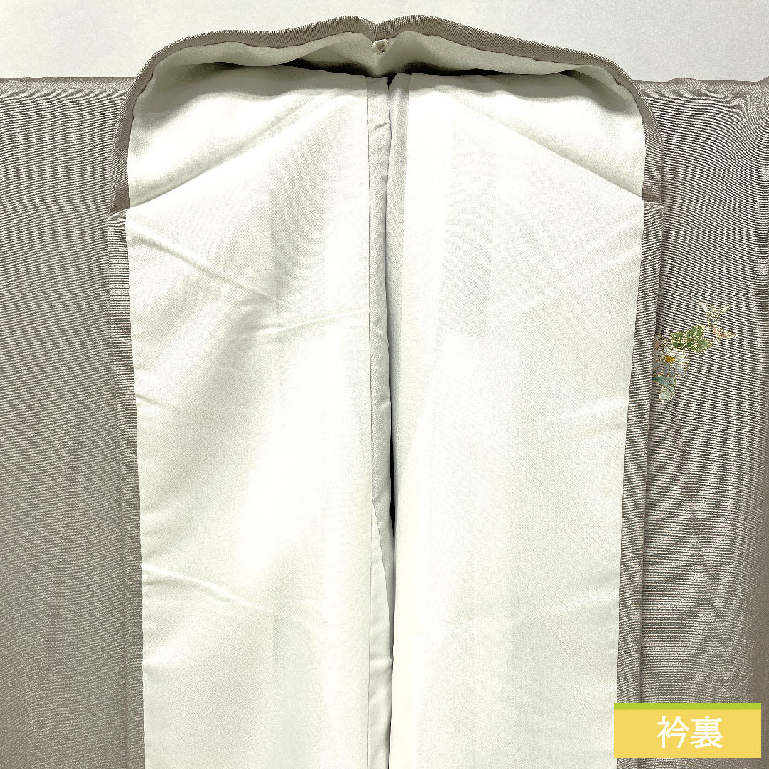 訪問着 正絹 袷 身丈165cm 裄丈66.5cm 小町鼠色(こまちねずいろ) 京友禅 花車 古典柄 しつけ糸付き 未使用品 Sランク グレー系 1112005832522