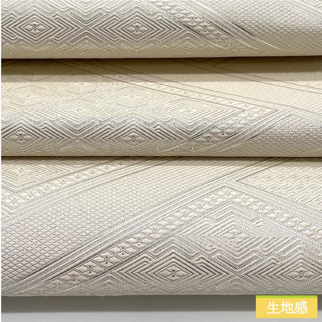 袋帯 正絹 真珠色(しんじゅいろ) 本綾 菱 武一郎 博多織 帯丈435cm Sランク 六通 フォーマル 白系 1123011402311