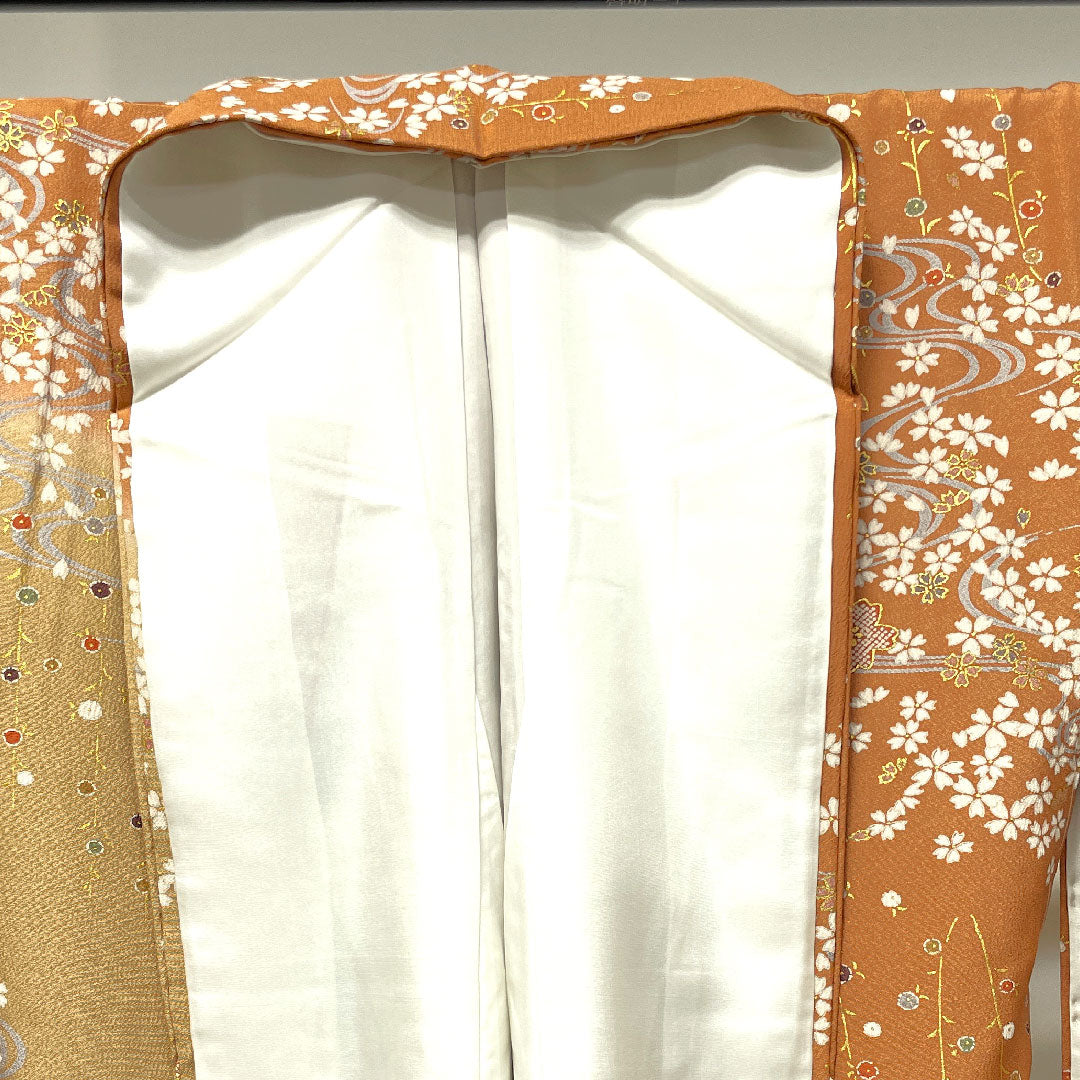 訪問着 正絹 袷 身丈159cm 裄丈64cm 京友禅 桜 しつけ糸付き 未使用品 Sランク グラデーション系 1112003132399