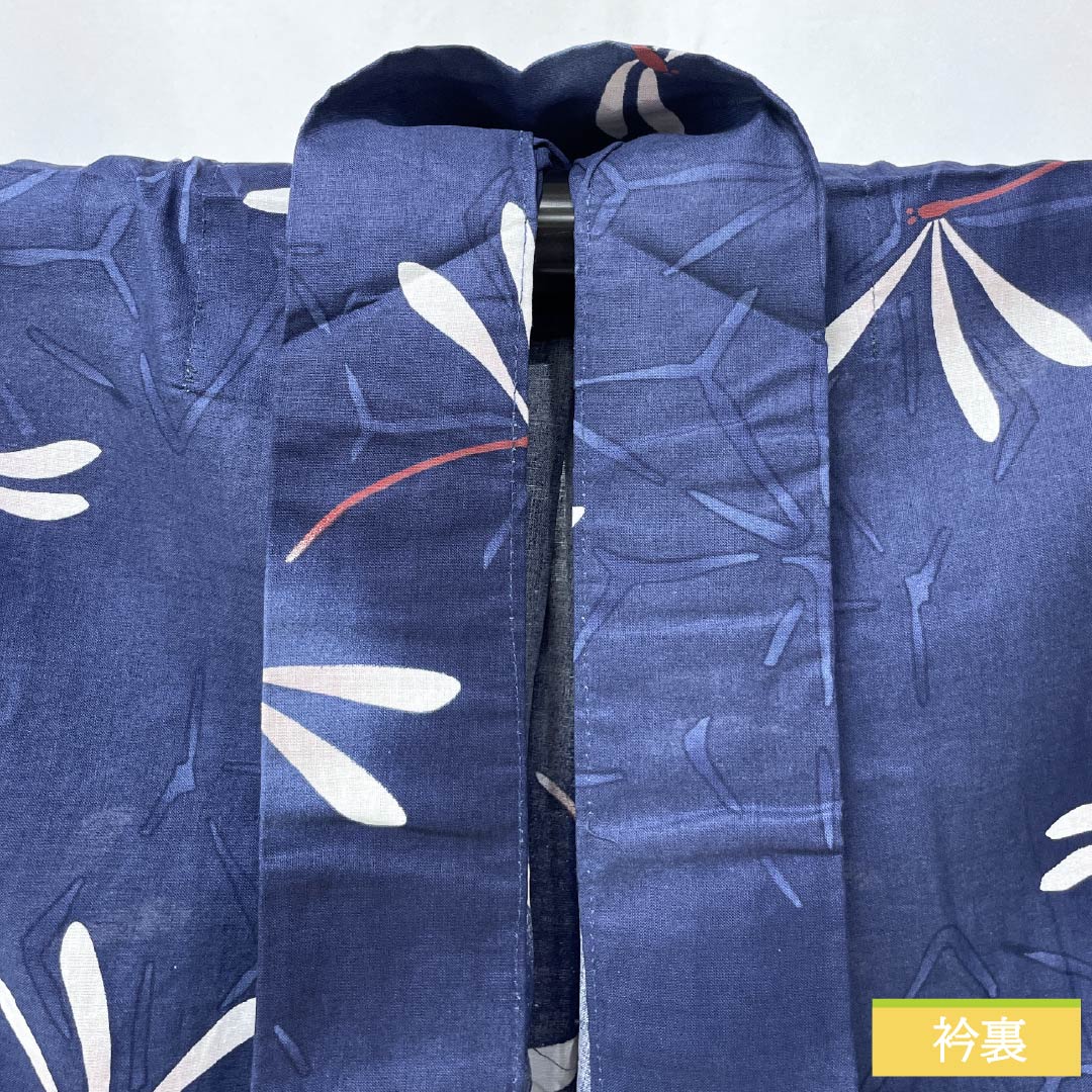 Cotton Yukata, Length 162cm, Sleeve Length 65.5cm, S Rank, Single Layer, Navy Blue, Dragonfly, Rabissan Luce, 1118006022418